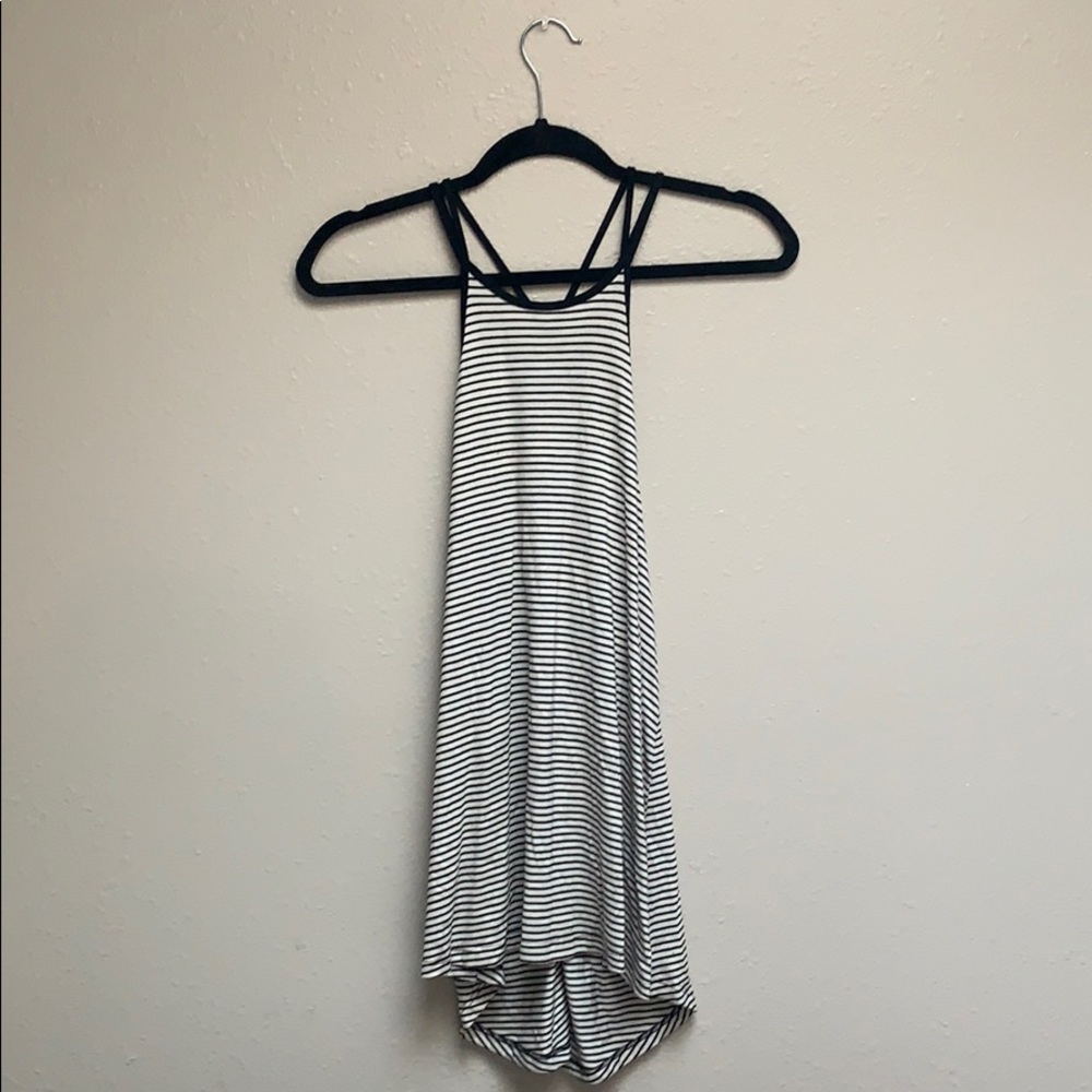 Black and white striped tank